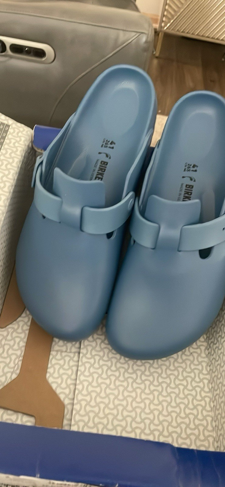 Birkenstock Boston EVA Blue Men’s Slide Sandals US 10 EU 41 Narrow Buckle