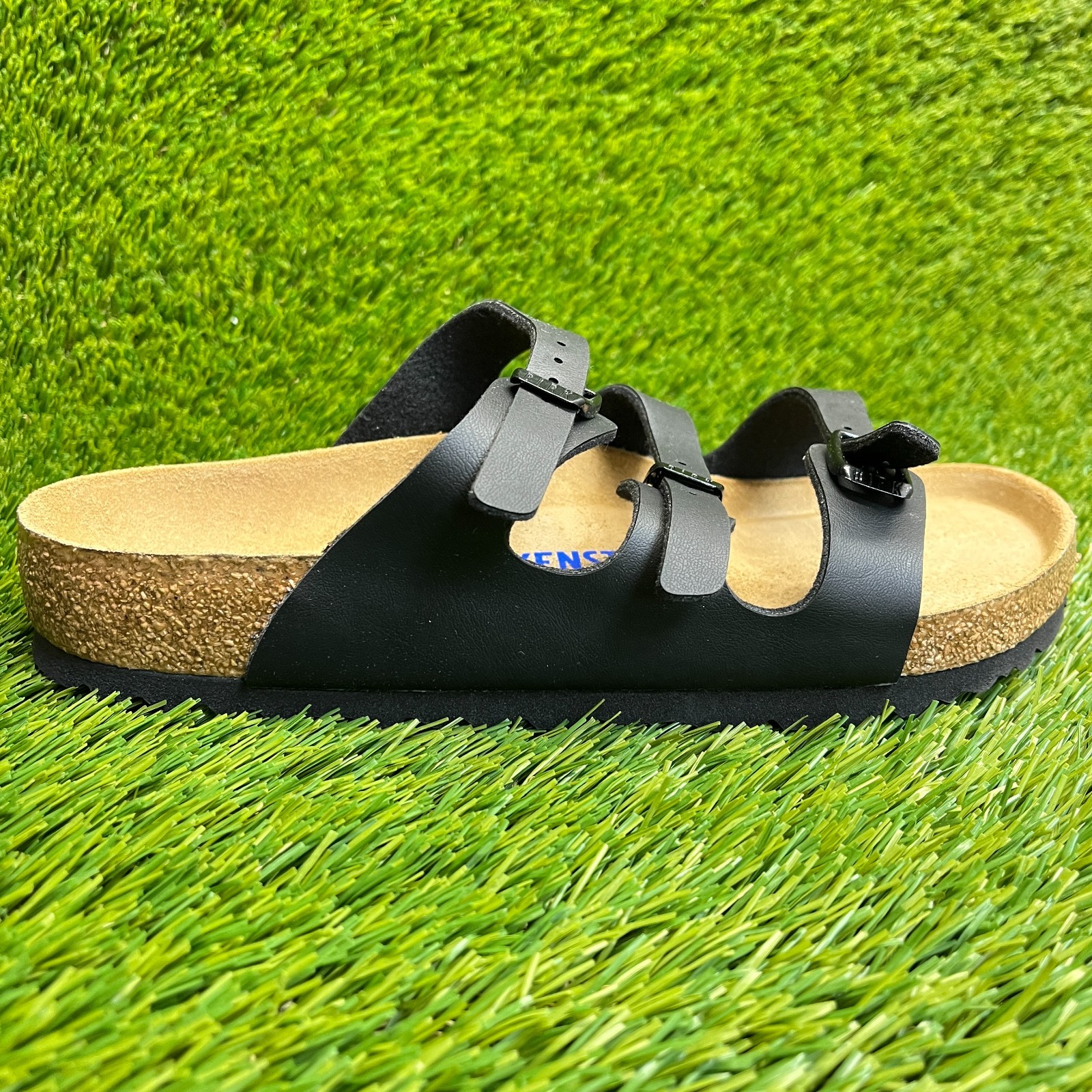 Birkenstock Florida Birko-Flor Womens Size 8 Black Beach Walking Slide Sandals
