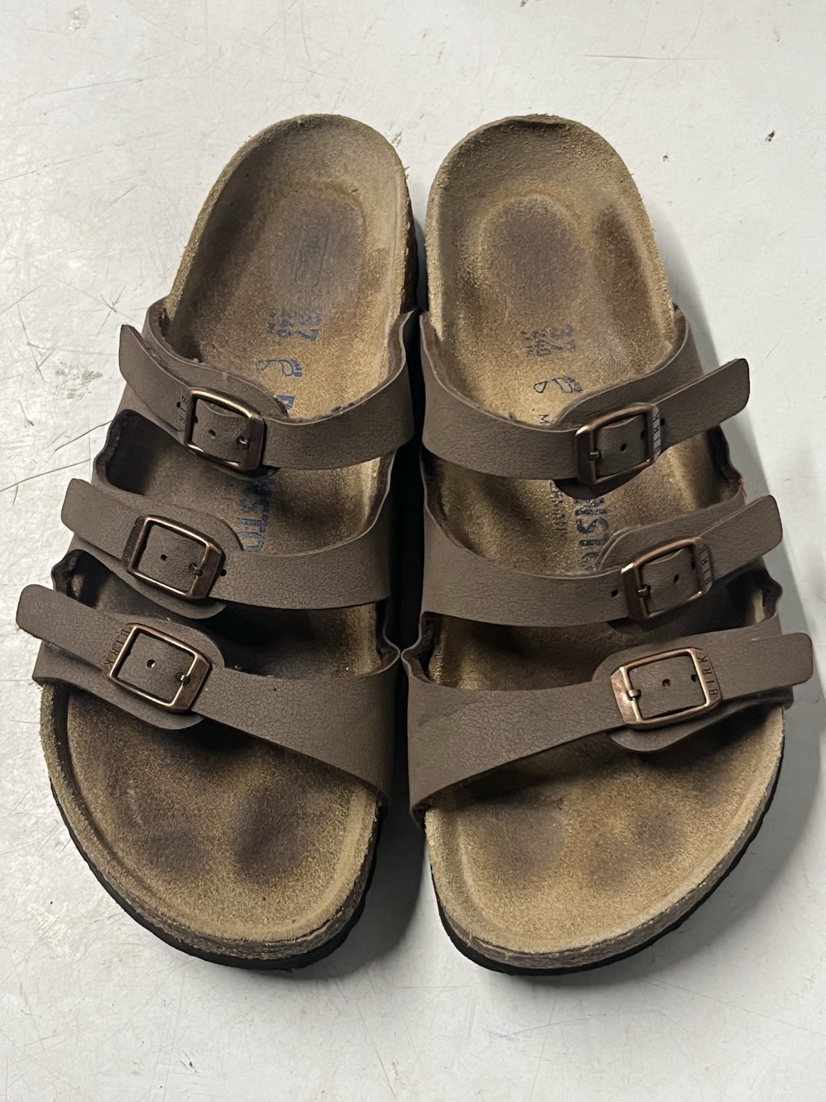 Birkenstock Florida Mocha Brown Bikibuc soft footbed slide sandals size 6 R / 37