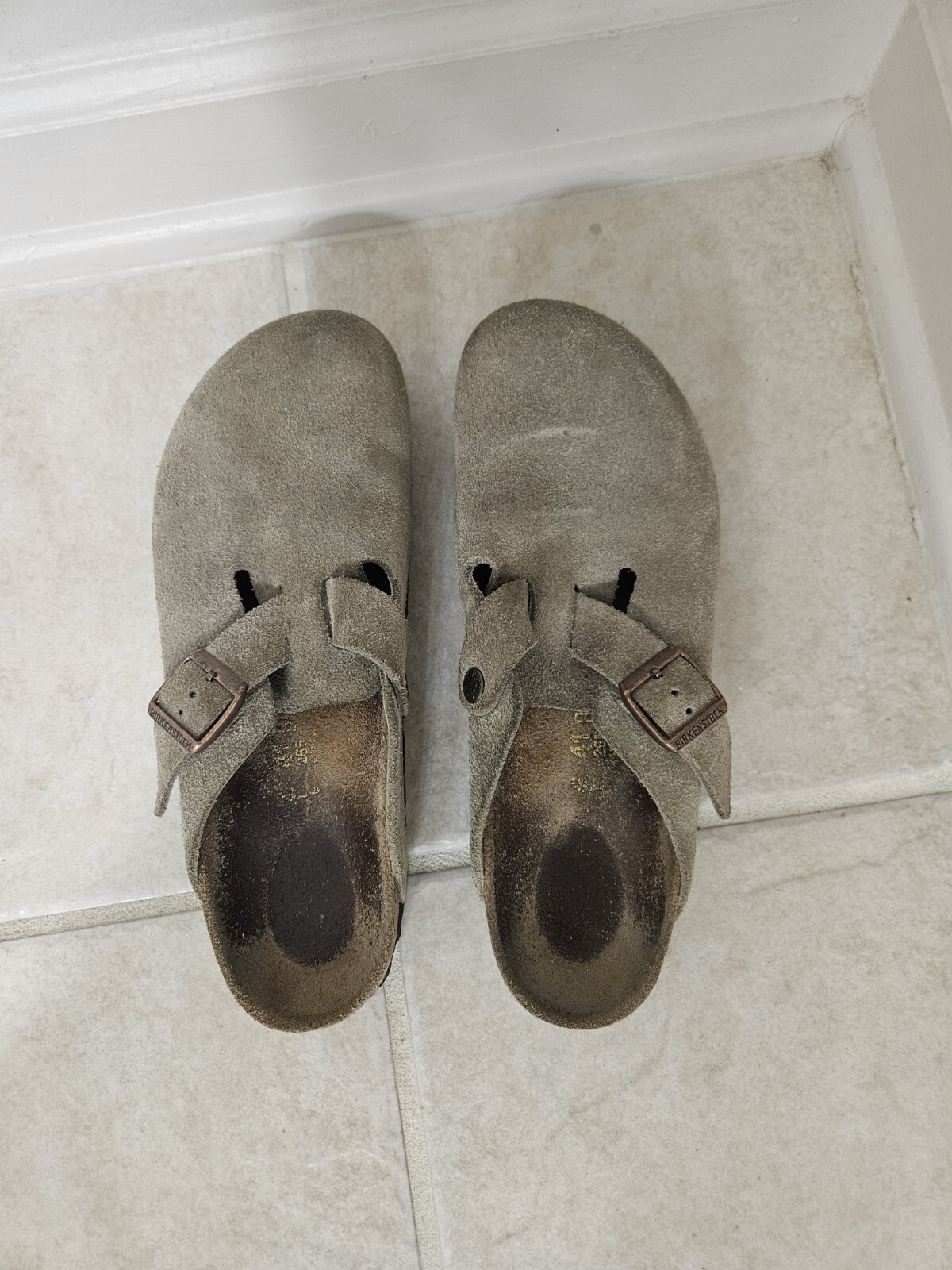 Birkenstock Mens Boston Light Brown Tan Suede Clogs Sze 8 Men 10 Women