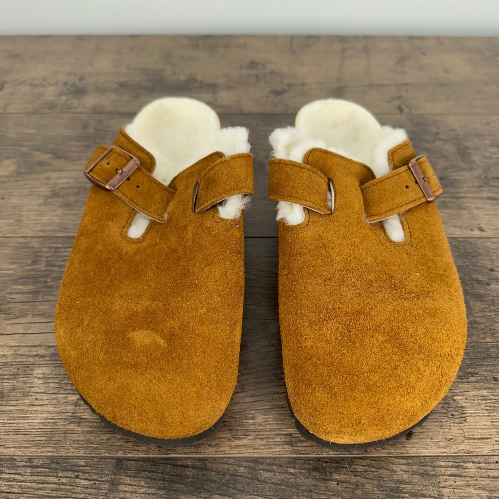 Birkenstock Boston Shearling Lined Clogs Mink Suede EU 41 L10 M8 1001140