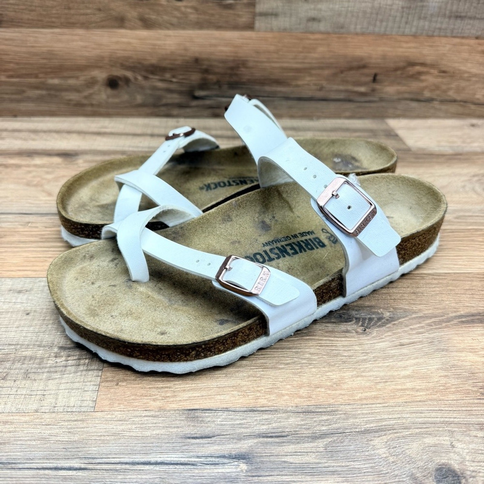 Birkenstock Mayari Birko-Flor Women’s Size L7 White Strappy Sandals
