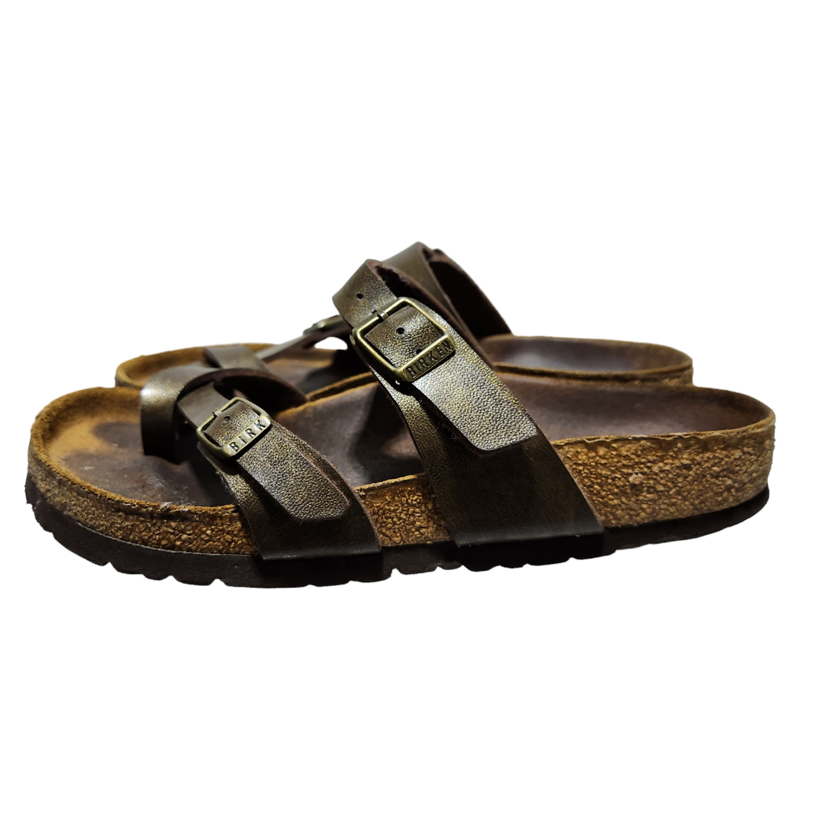 Birkenstock Mayari Sandals Women EU 36 US 5-5.5 Brown Toe Loop Adjustable Cork