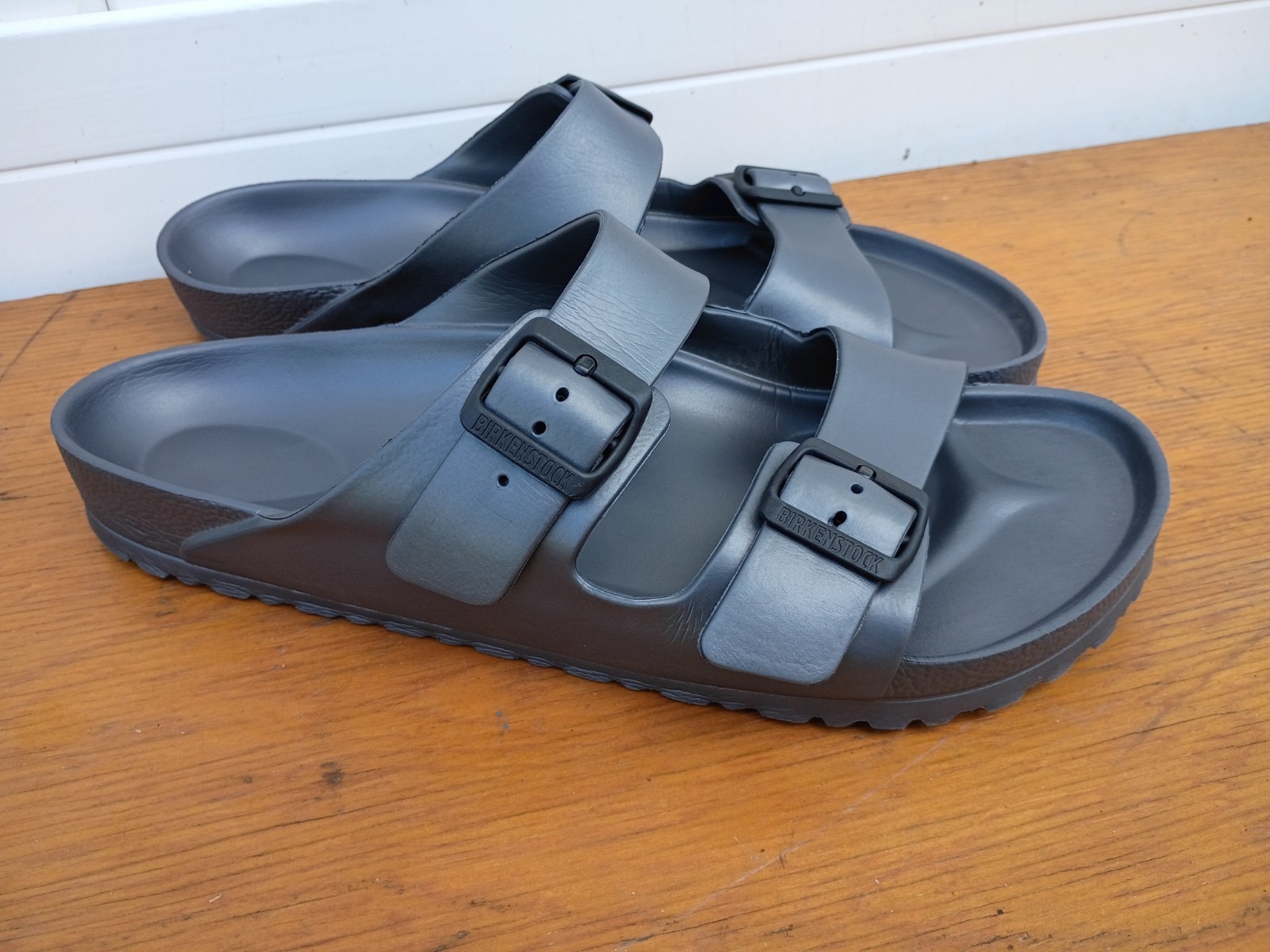Birkenstock Arizona Essentials EVA Sandals Metallic Grey Men’s  Size 46 US 13