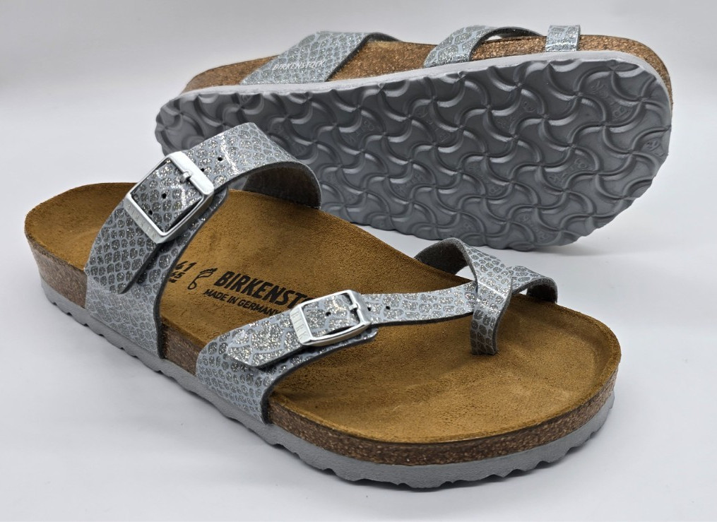 Birkenstock Birko Flor MAYARI Magic Snake Silver 41 Regular BNIB 1009109 #999