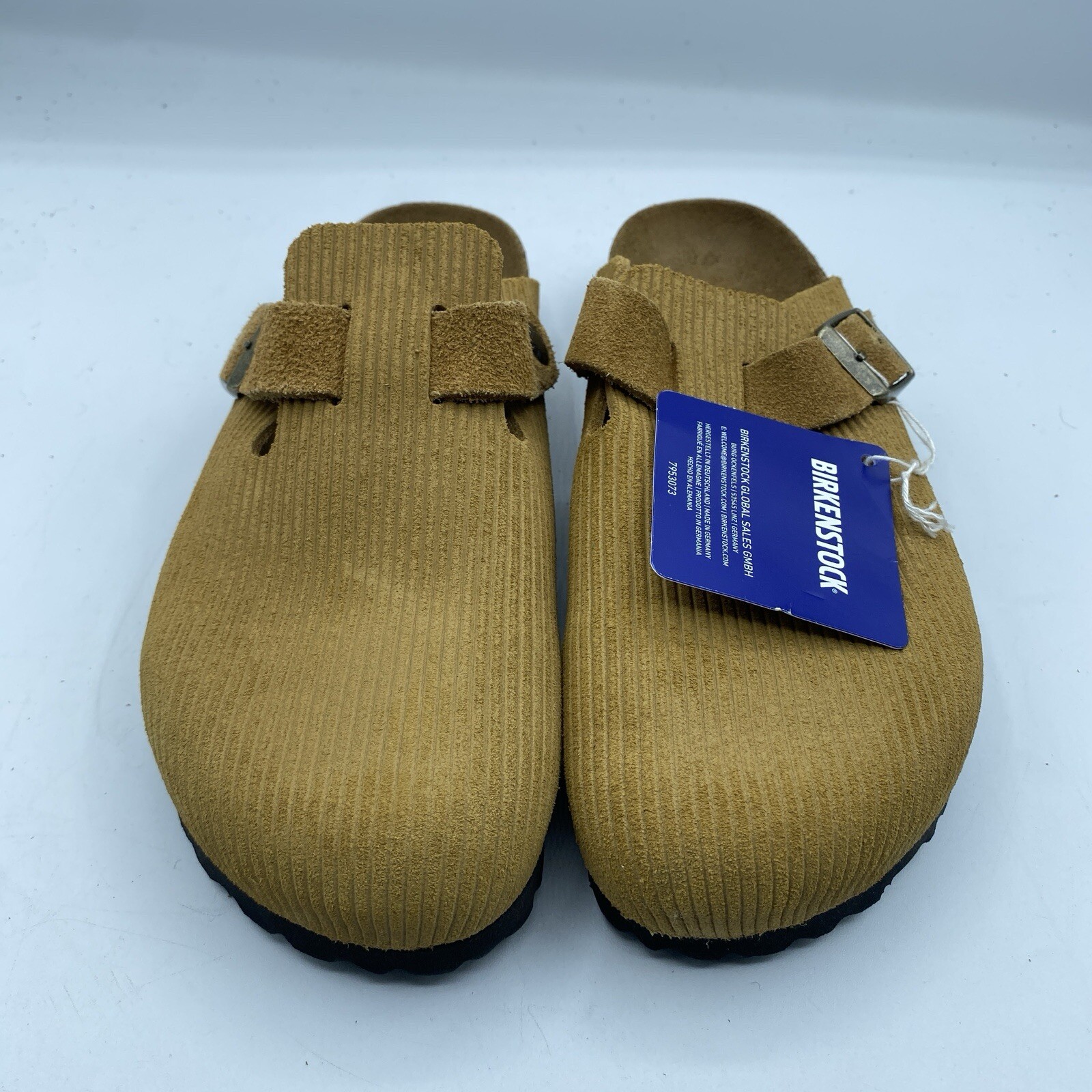 Birkenstock Boston Clogs Womens 6 EU 37 Corduroy Cork Brown Suede Sandals NWOB