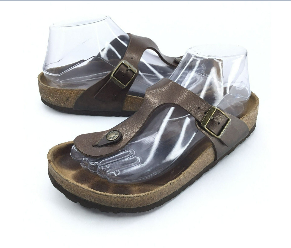 Birkenstock Gizeh Flip Flop Thong Sandal Wmn’s Sz 38 US 7 Bronze Birko-Flor Cork