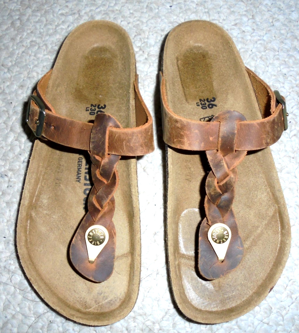 Birkenstock Gizeh Braided Brown EU 36 Ladies 5 Mens 3 Regular Fit Brown Oiled