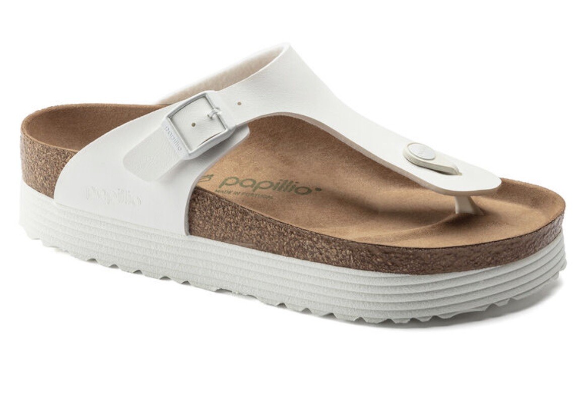 Papillio by Birkenstock Gizeh Vegan Platform Sandal-White-Size 41 Regular-US 10