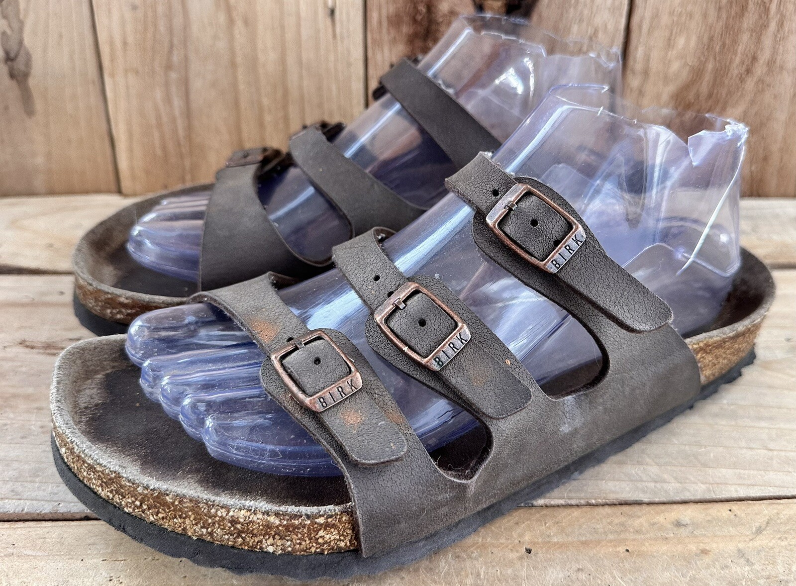 Birkenstock Leather Slides Sandals Comfort Shoes Buckles Women’s 8