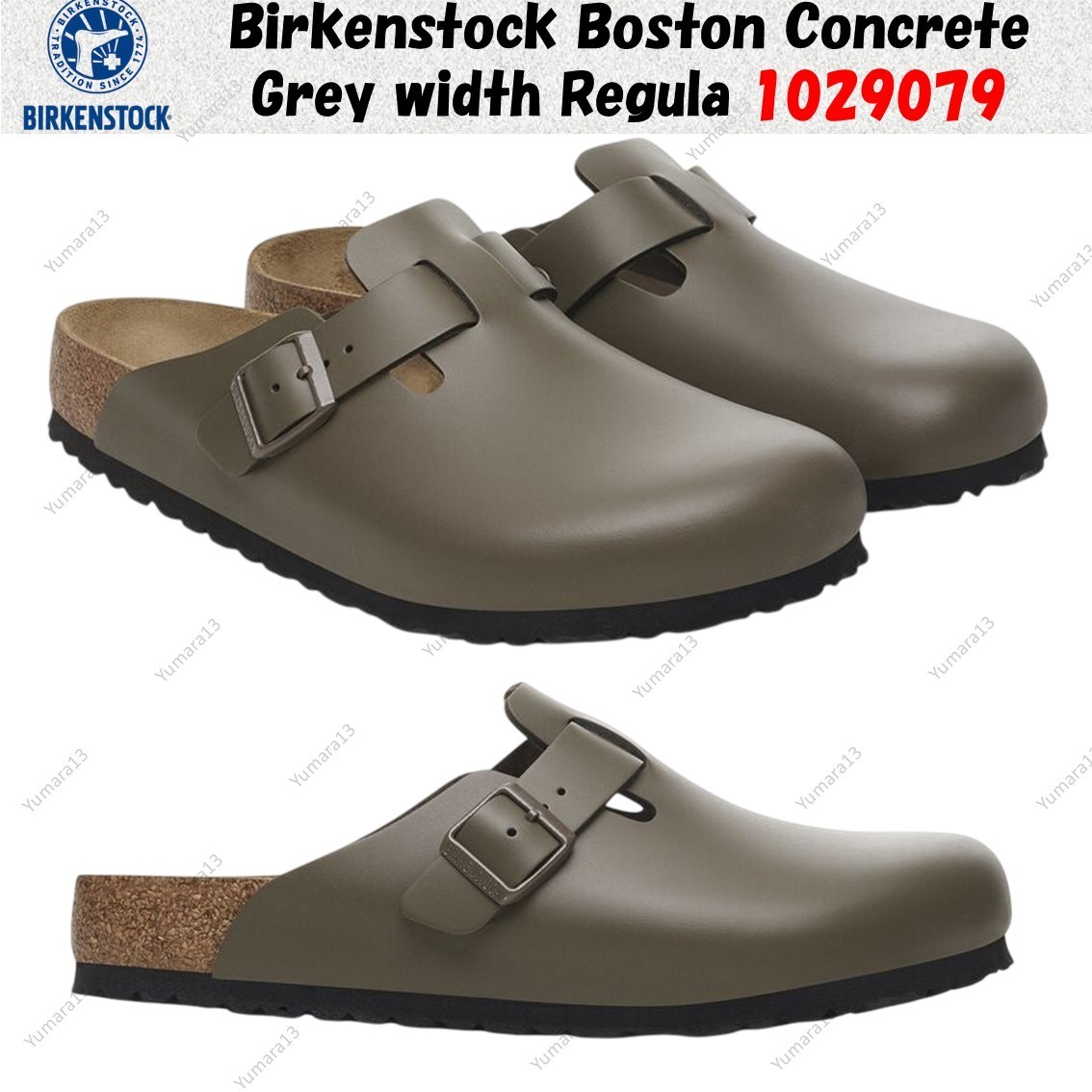 Birkenstock Boston Concrete Grey width Regula 1029079 Unisex Size