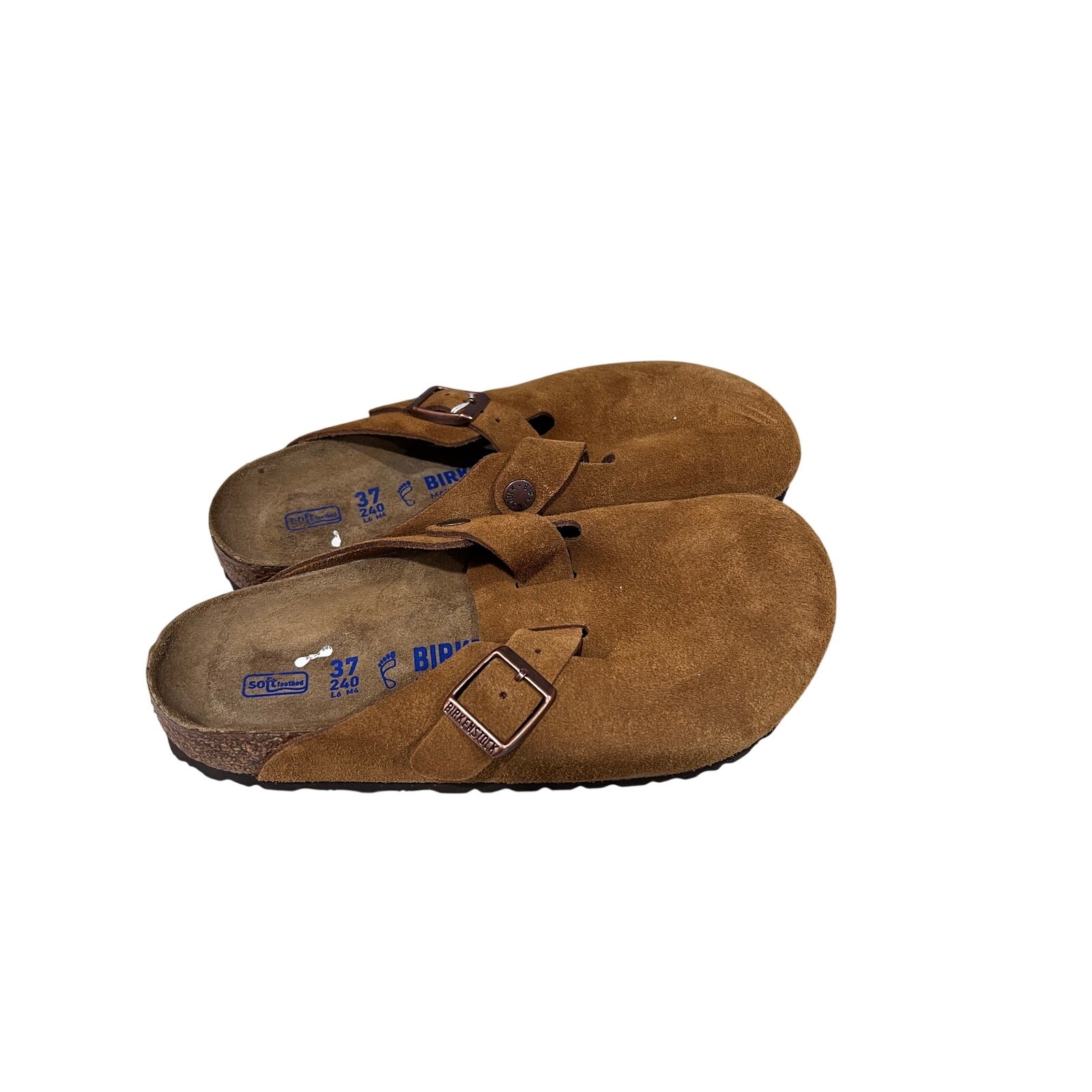 Birkenstock Boston Suede Clogs Brown Soft Footbed EU 37 US 6 6.5