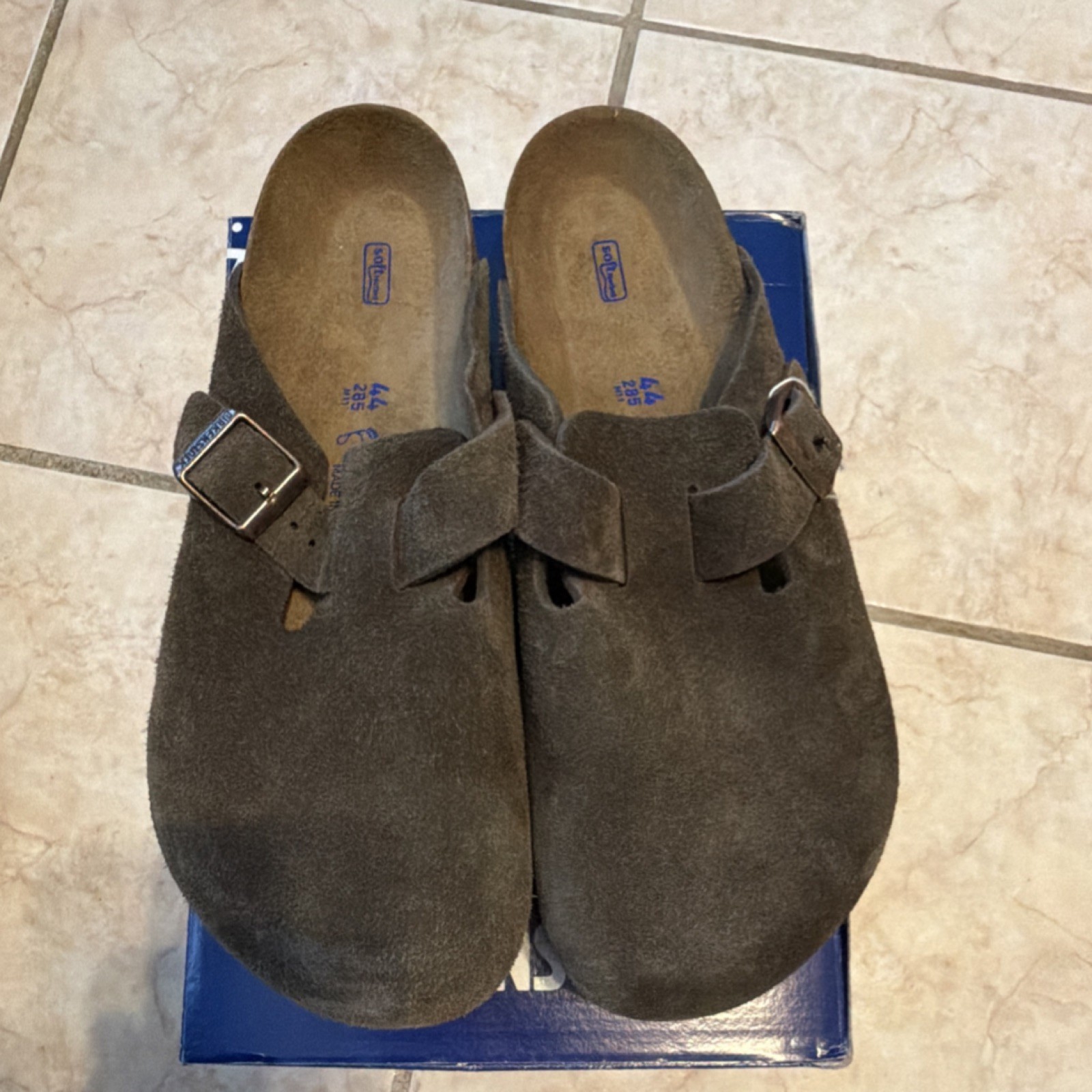 Birkenstock Boston BS Mocha Men’s Suede Sandals Brown EU 44/US 11 Regular