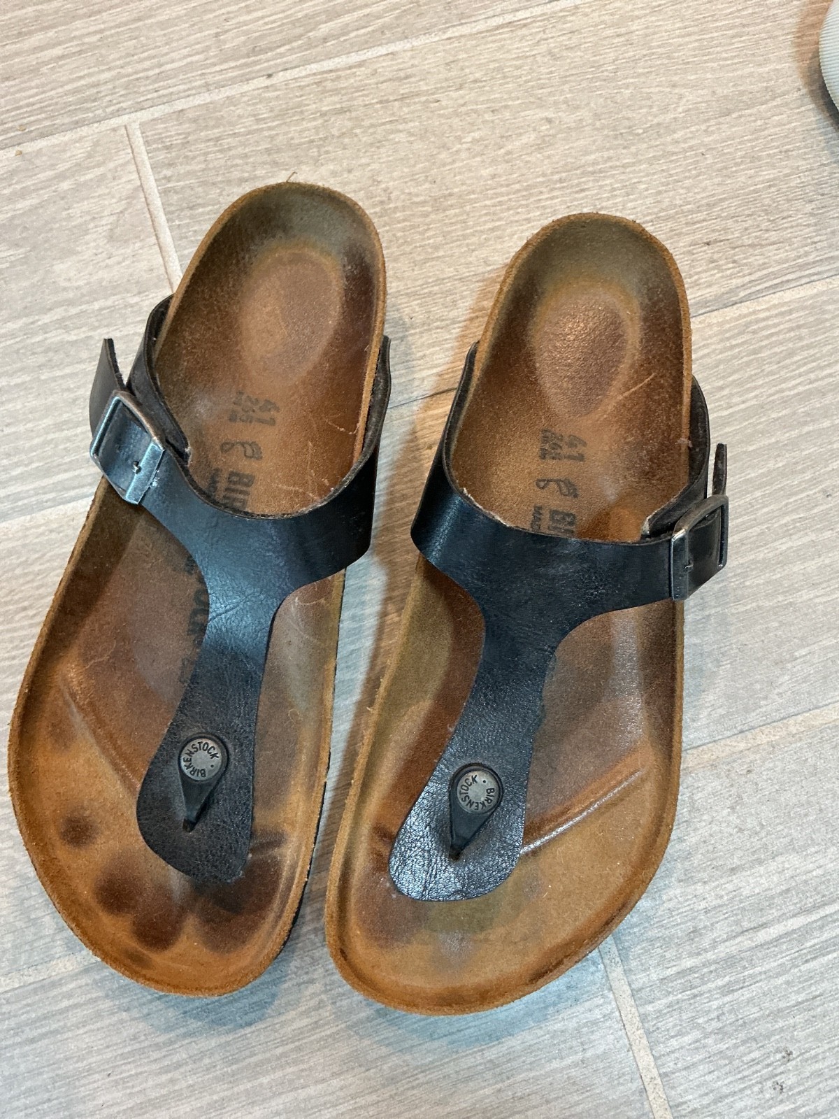 Birkenstock Gizeh Thong  Sandals – Black Birko-flor, Size EU 41 W10 M8