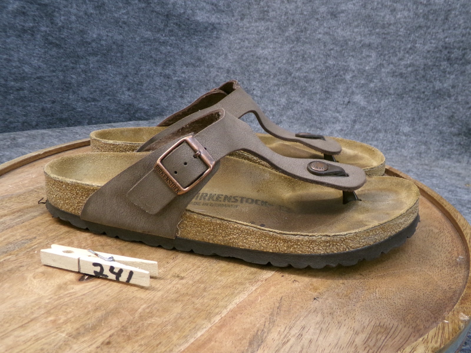 Birkenstock Gizeh Mocha Brown Birkibuc Thong Sandals Women Size 41 US 10 Reg.