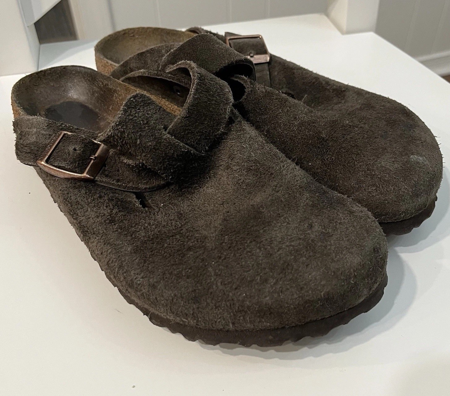 Birkenstock Boston Brown Suede Clogs Sandals EUR 39 Womens US 8 Made in Germany