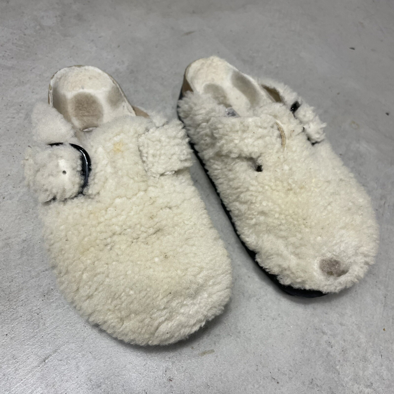 Birkenstock Boston Platform Clogs Women EU 38 / US 7 Shearling Slides Big Buckle