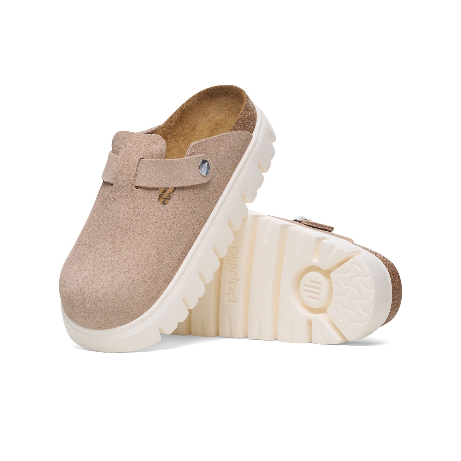 Birkenstock Boston Chunky Suede Leather Light Rose Narrow Width Sandals 1029125