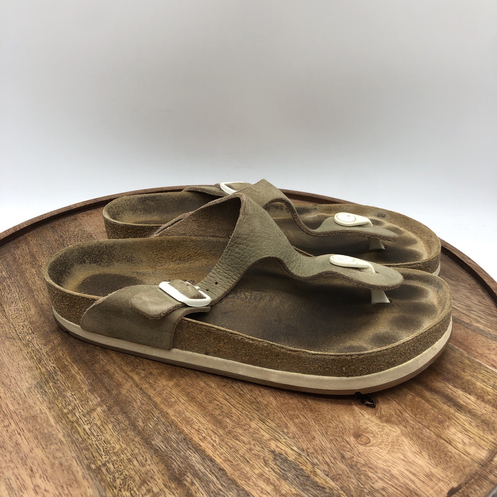 Birkenstock Gizeh Super Womens 38 US 7 Reg. Light Brown Leather Thong Sandals