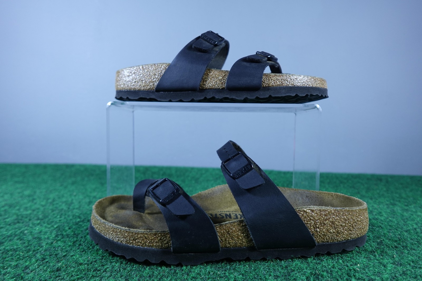 Birkenstock Mayari Sandals Womens Size 6 EU 37 Black Leather Toe Loop Germany