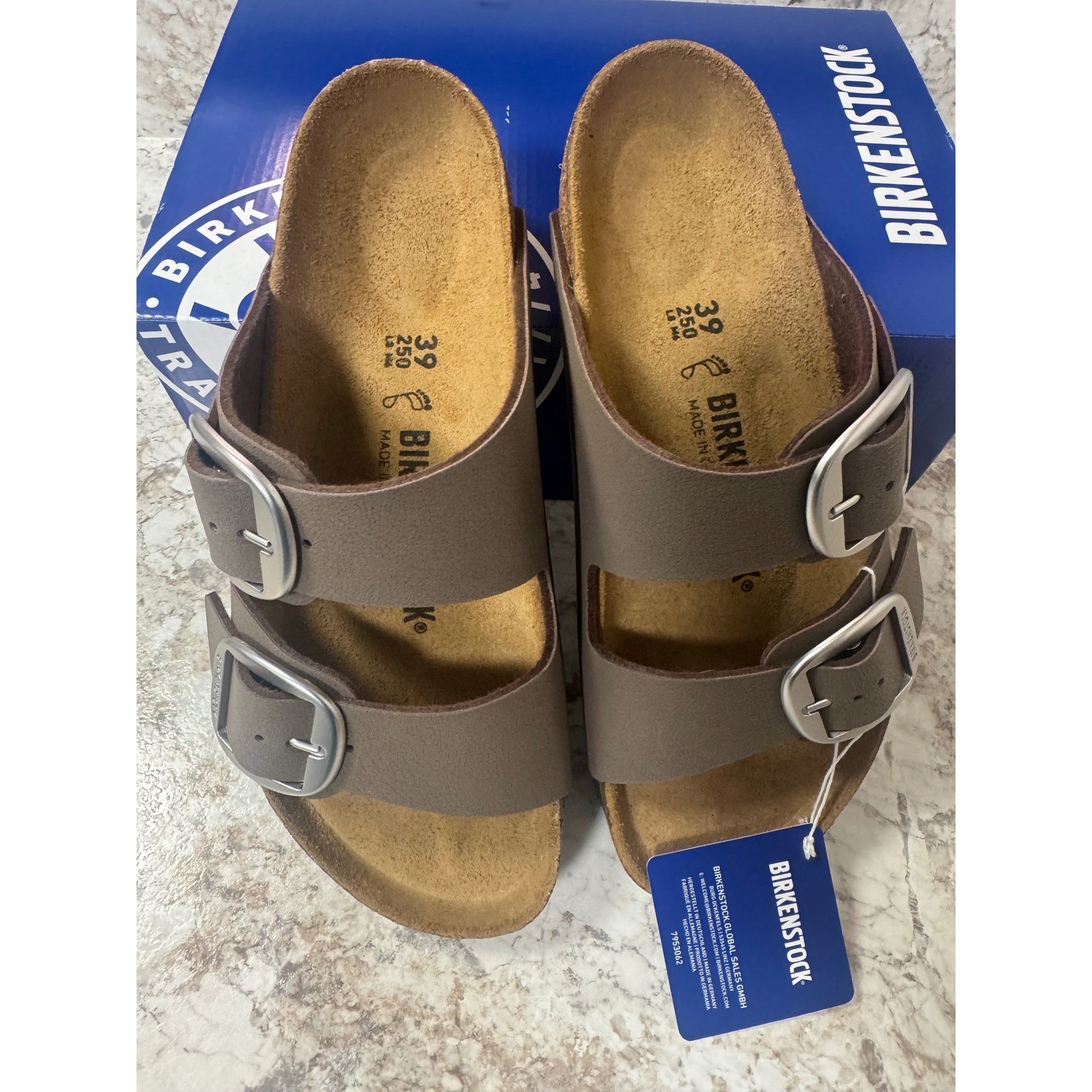 Birkenstock Arizona Big Buckle Mocca Birko-Flor Sandals 1032049 Womens 39 L8 M6