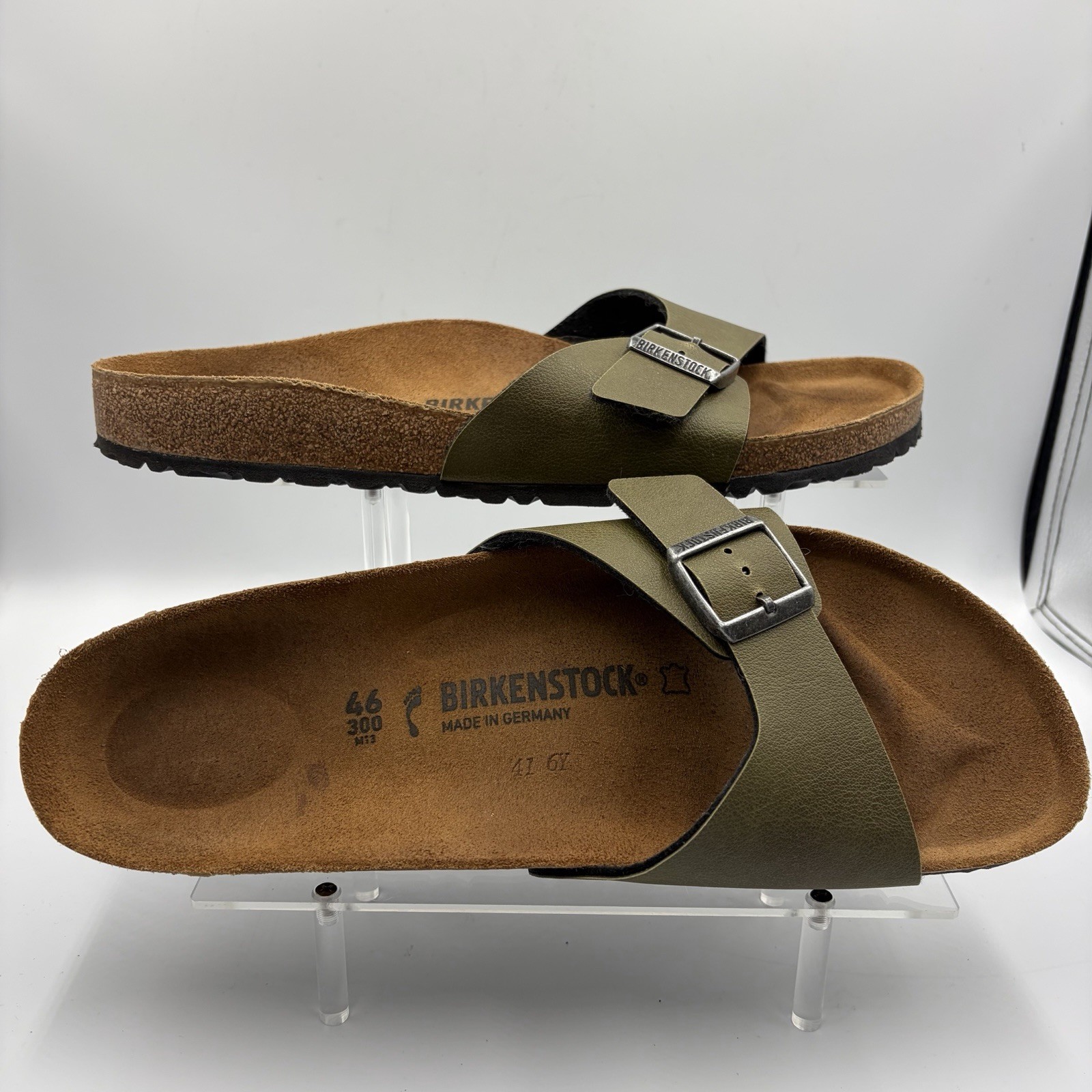 Birkenstock Madrid Mens Sz 13 Olive Green Sandals Slides Slippers Mules