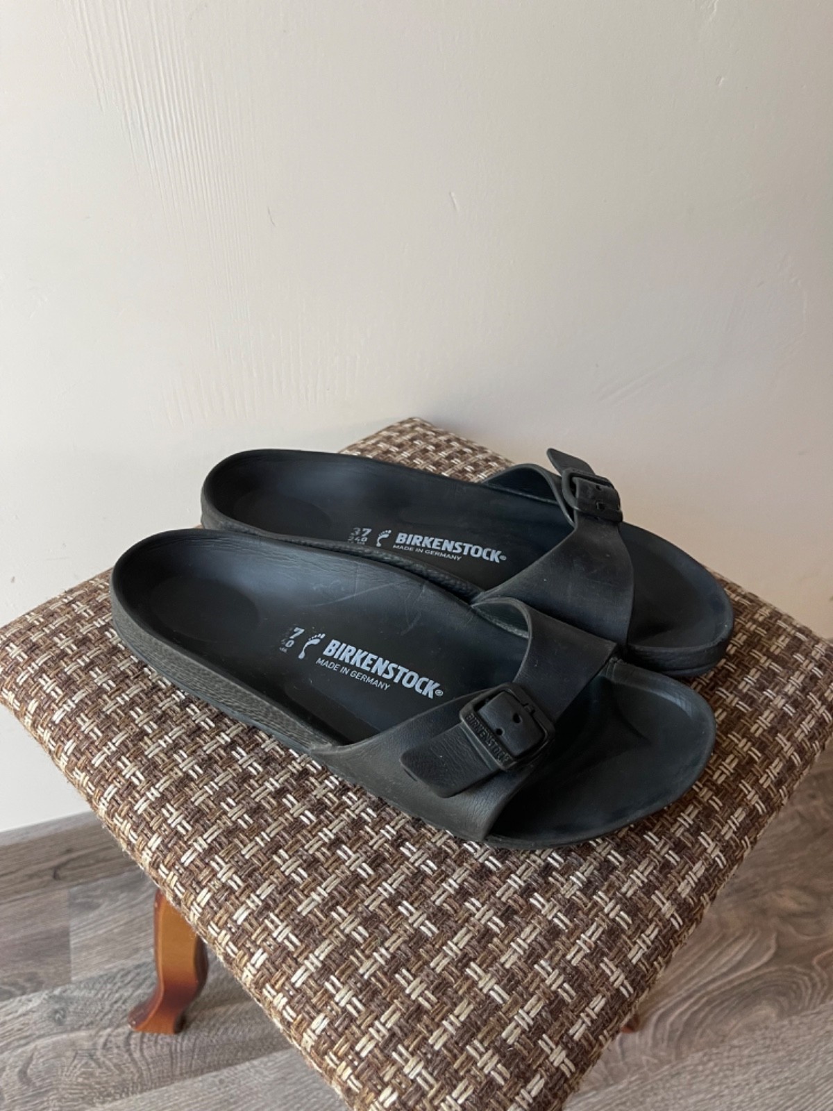 Birkenstock Madrid EVA Black Buckle Slides Sandals Women’s US 6 / EUR 37