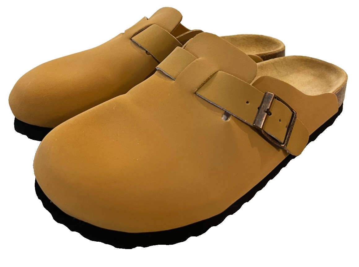 Birkenstock Boston Big Buckle Narrow Size 38 US 7-7.5 Leather Clog Cognac Womens