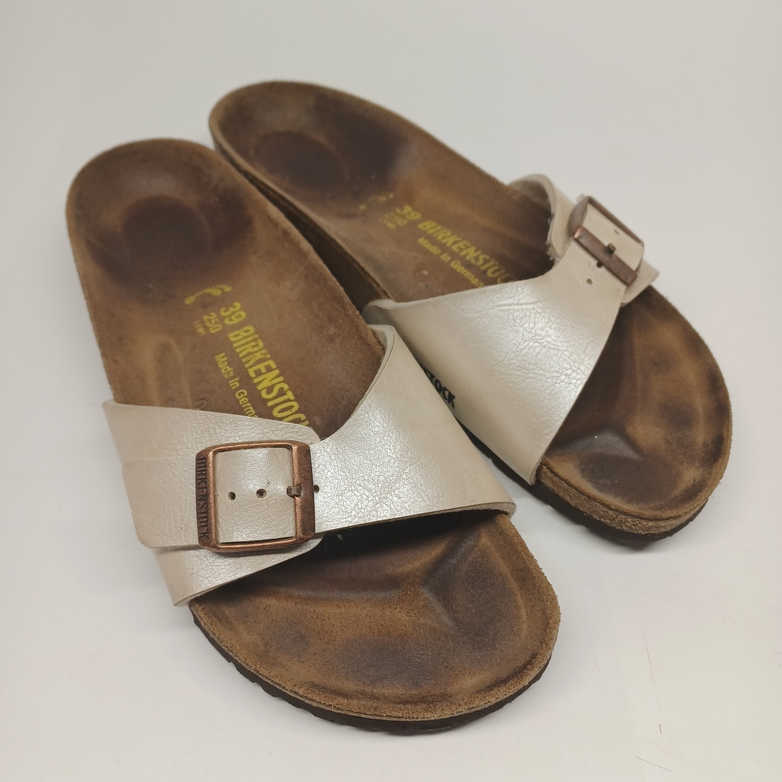 Birkenstock Womens Madrid Sandal Pearl White Birko-Flor EU39 US8 Narrow