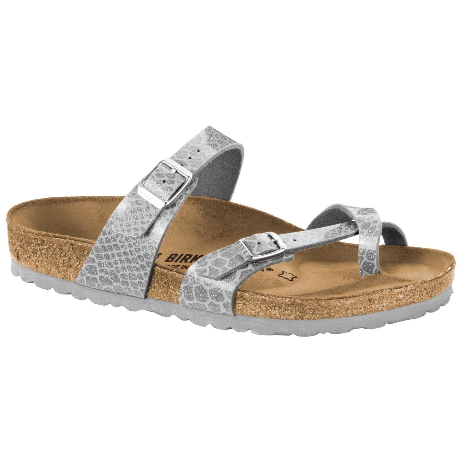 CLEARANCE Birkenstock Birko Flor MAYARI Magic Snake Silver 35 & 36 BNIB 1009109