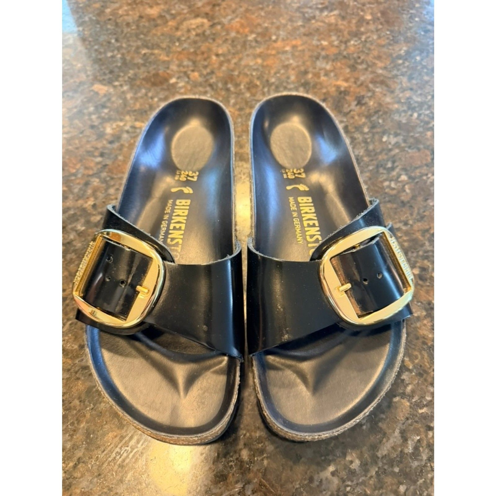 Birkenstock Madrid Big Buckle Sandals – Black Patent – EU 37 / US Women’s 6-6.5