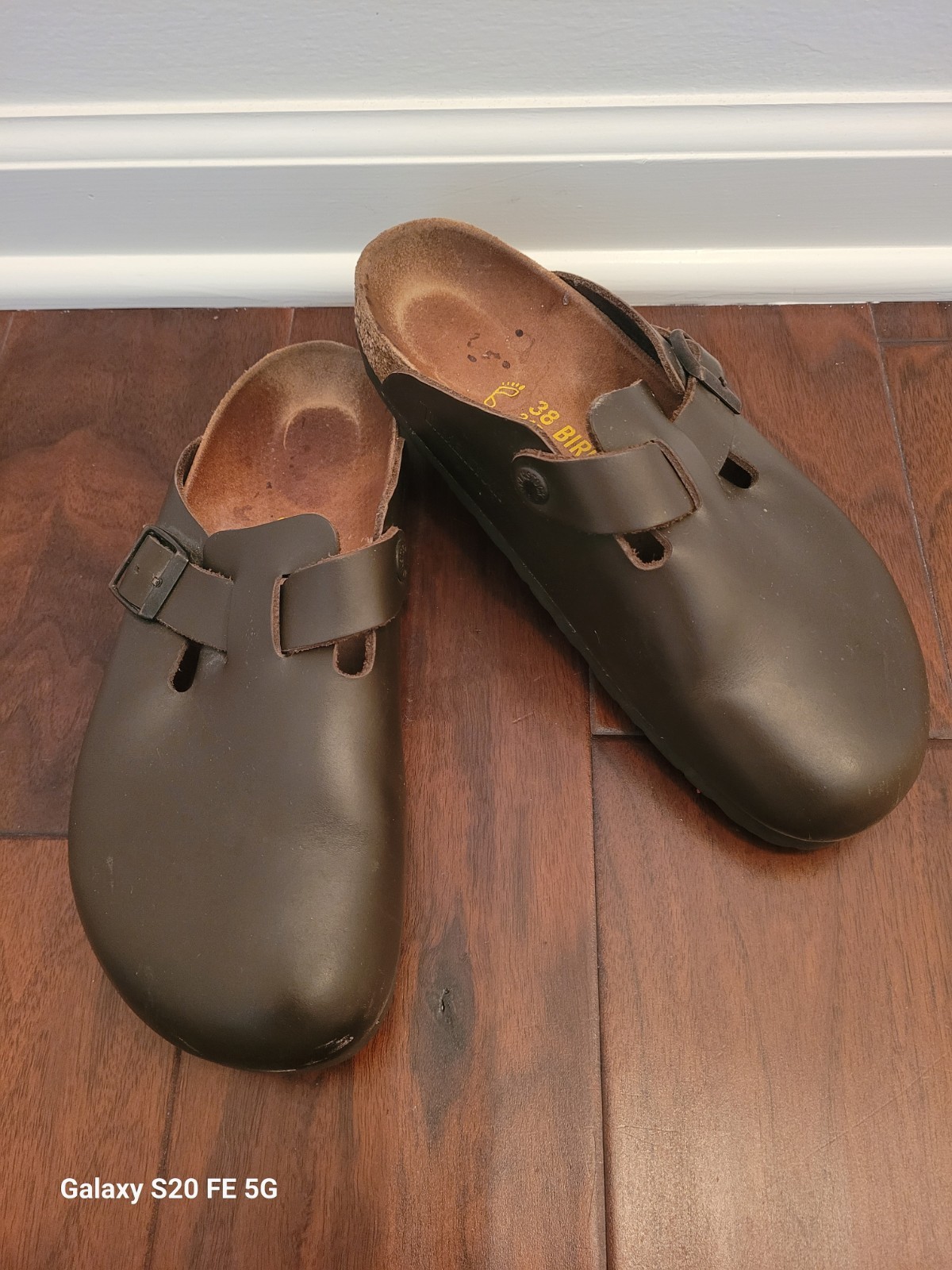 Birkenstock Boston Brown Leather Slip-On Sandal, Women’s EU 38 US 7