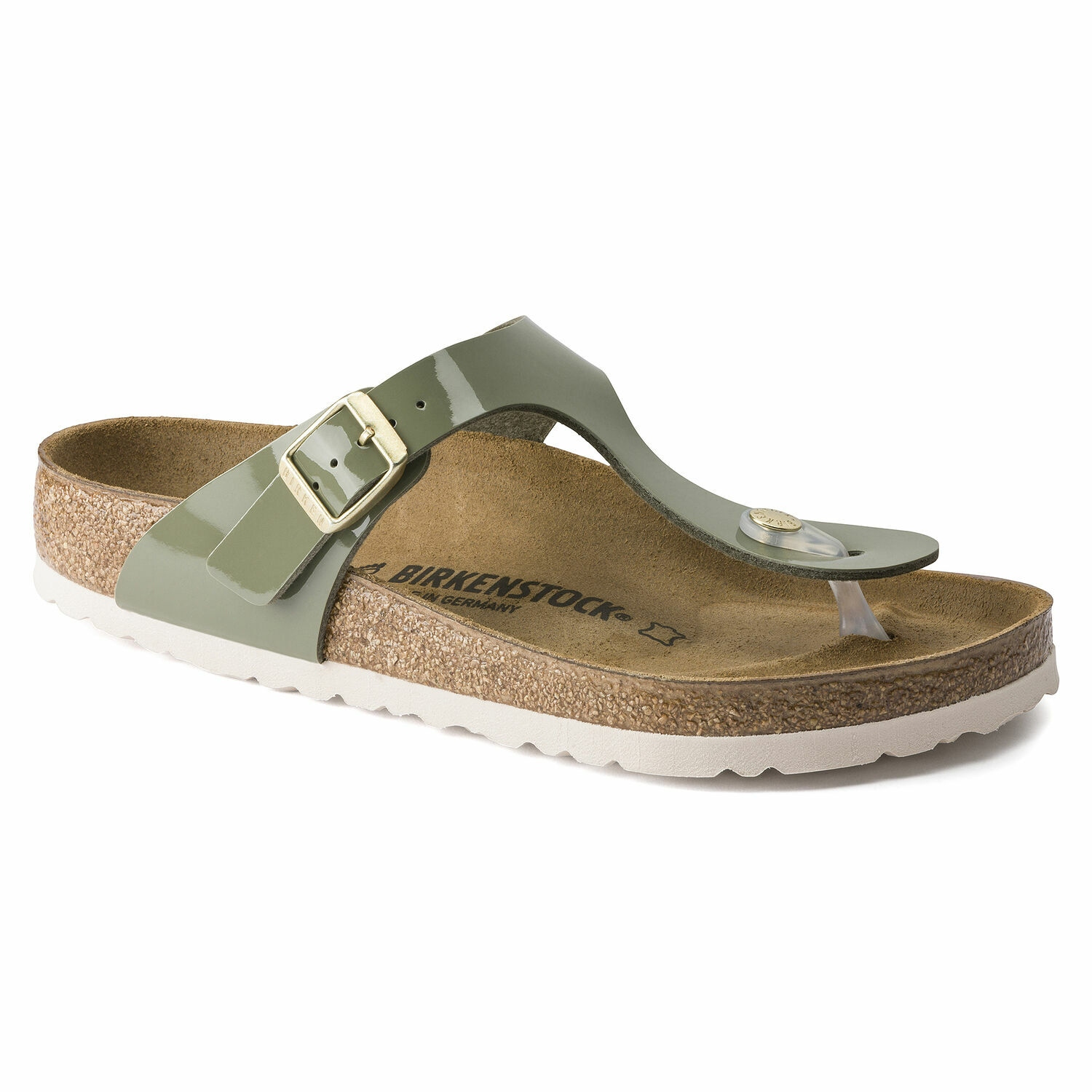 CLEARANCE Birkenstock Birko Flor GIZEH Patent Khaki BNIB 1013071