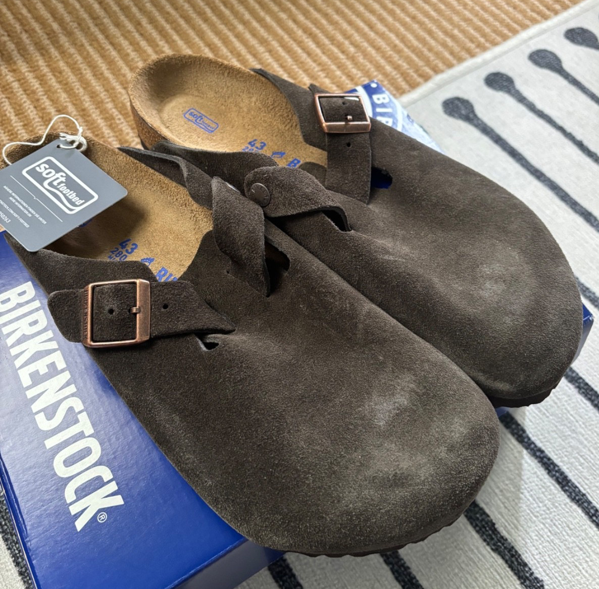 Birkenstock Boston Clog – Mocha suede, Size 43- New in Box