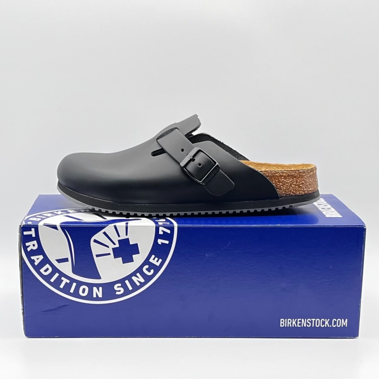 Birkenstock Boston BS Super Grip Black Narrow Fit – Select Size