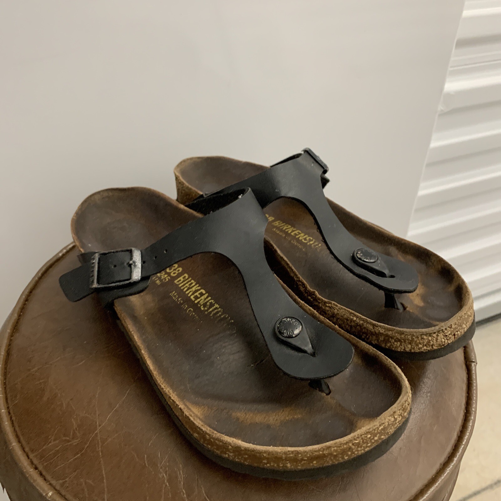 BIRKENSTOCK Gizeh BS Buckle Sandal BLACK BIRKO FLOR 38 L7 M5