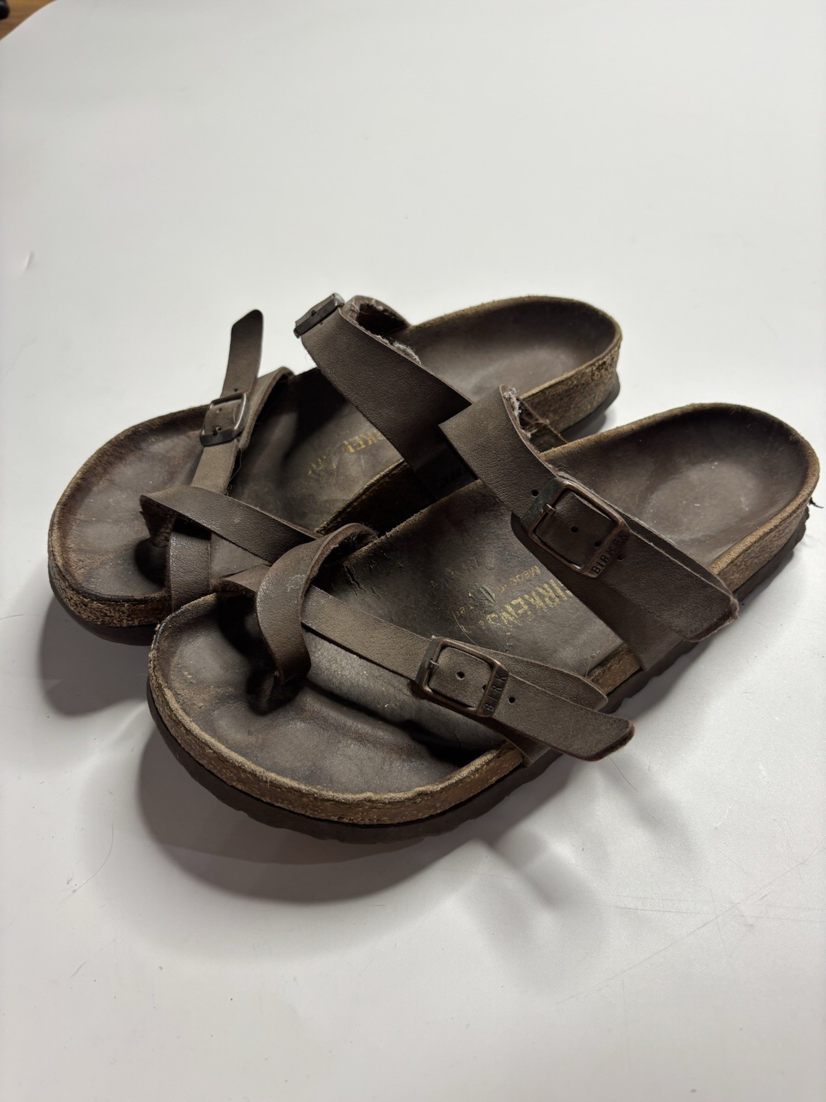 Birkenstock Mayari Women’s Brown Criss Cross Leather Strappy Sandals Size 36