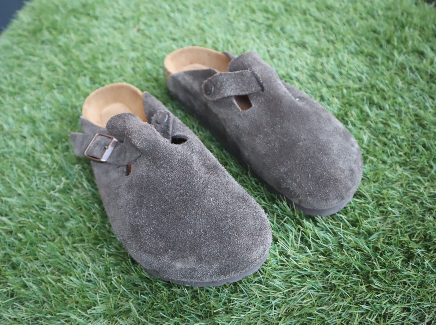 Birkenstock Boston Suede Leather Clogs Shoes Size L 9 M 7/Euro 40 Narrow – Black
