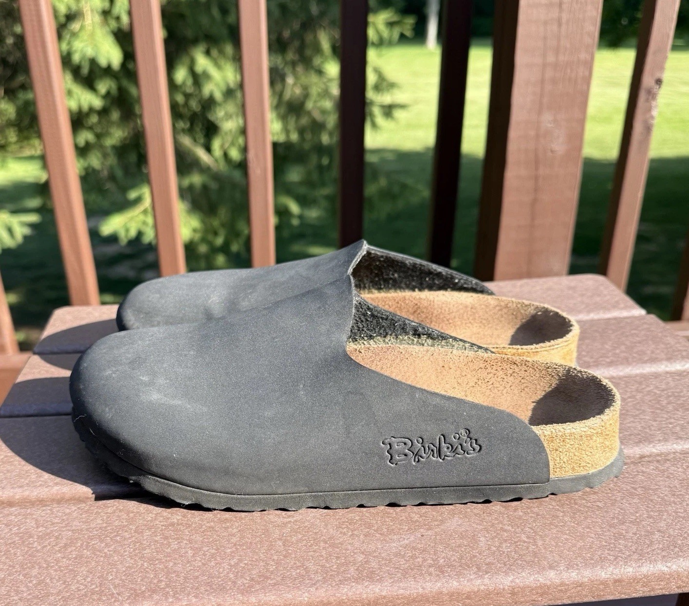 Birkenstock Boston Amsterdam Birkis Black Suede Clogs Women’s Size 250 39 US 8