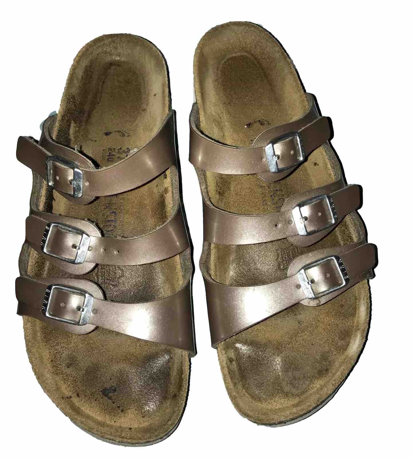 Birkenstock Florida Mocha Brown Birkibuc soft footbed sandals 6 R / 37