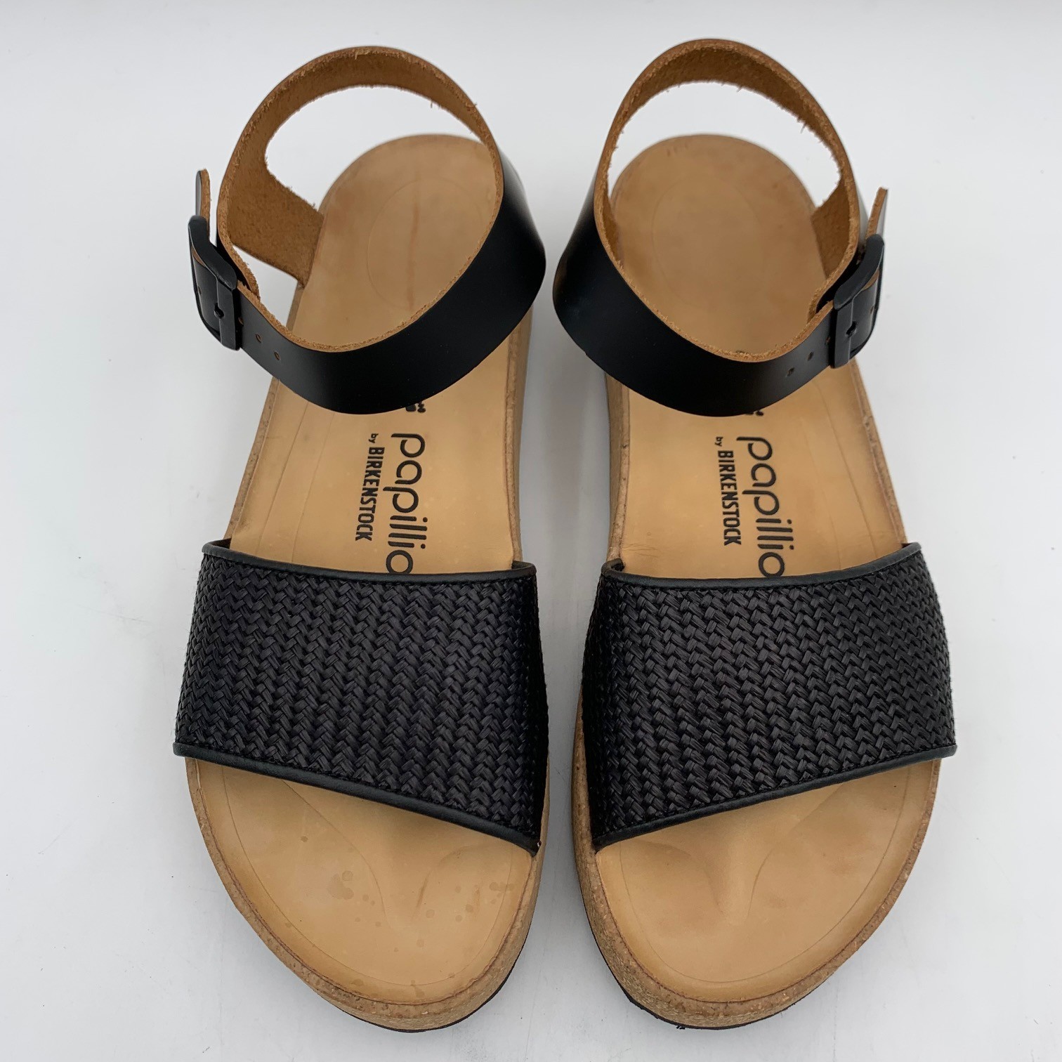 Birkenstock New w/o Box Glenda French Piping Natural/Black Leather Narrow1026932
